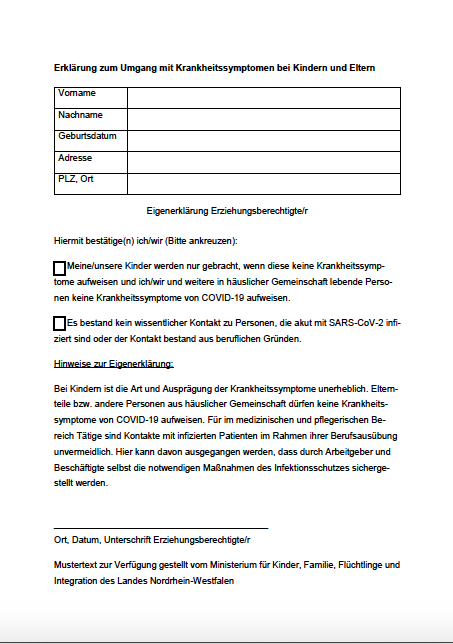Muster Eigenerklarung Gesundheit Www Kita Werne De Muster Eigenerklarung Gesundheit Www Kita Werne De
